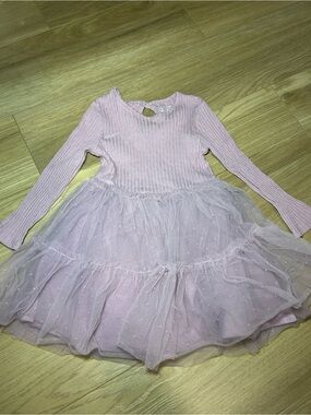 Primark Pink Sparkle Tulle Long Sleeve Dress